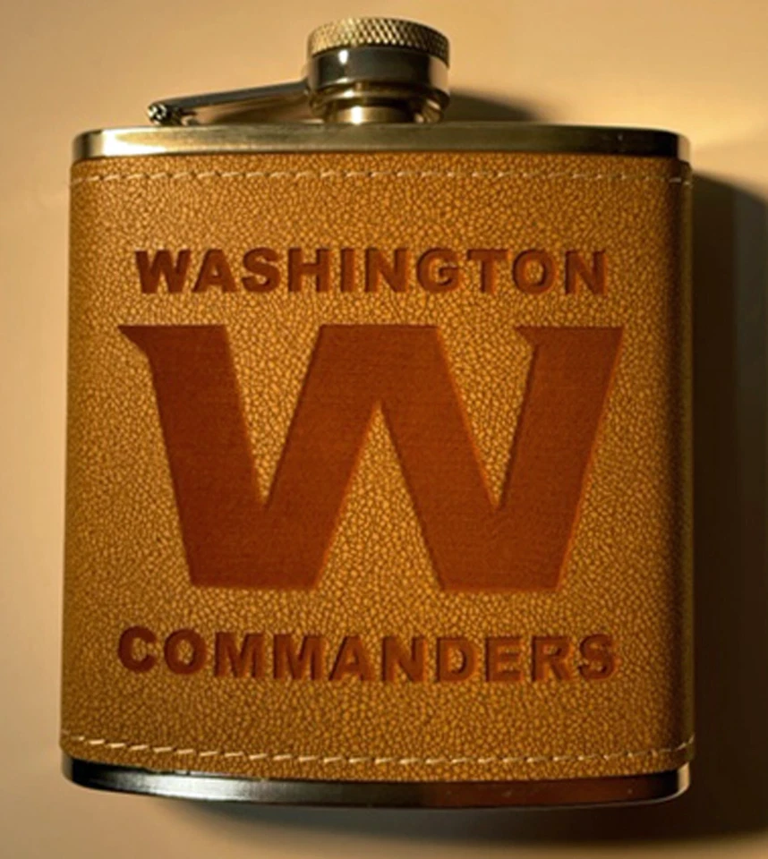 Колба покрытая искусственной кожей Washington Commanders 6 унций с дополнительной подарочной коробкой - Изображение 4 из 4