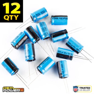 RADIOSHACK 12 x Lelon 1000uF/MFD 35V ±20% Radial-lead Electrolytic Capacitor 2721032 NEW