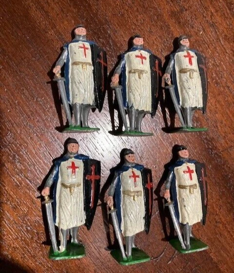 DE COLECCIÓN (PRINCIPIOS DE LOS 50’S), JOHILLCO METAL CABALLEROS TEMPLARIOS, 9 PIEZAS, EN MUY BUEN ESTADO+, DUEÑO ORIGINAL Foto 4 de 4