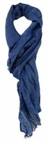 Tigertie Schal In Blau Royal Einfarbig Mit Kleinen Fransen - Gr. 180 X 70 Cm