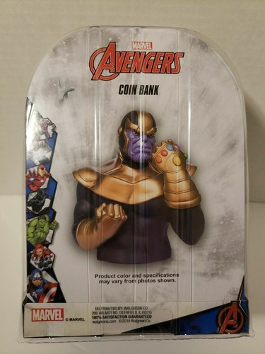 Thanos Marvel Avengers End Game Collectible Coin Bank New in Package Child's 4+  - Picture 1 of 2