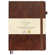 Classic Lined Journal Notebook 8.5x11" Hardcover Leather - - 200 Pages A4 Brown