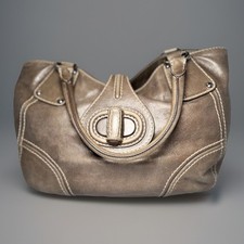 PRADA Brown Leather Chain Shoulder Bag Vintage 90s Triangle Logo Luxury Chic