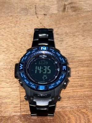 Casio Pro Trek PRW-3500SYT Solar Multi Band 6 Black Men's Watch Used