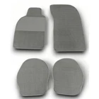 Velour Floor Mats for Porsche 993 1993-1998, Gray, Rubber Heel Pad