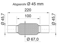 ERNST Flexrohr, Abgasanlage mit Rohrstutzen Mitte (460064)