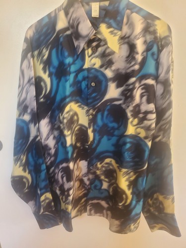 RARE VERSACE  VINTAGE MULTICOLOR  SILK SHIRT 56 XXL