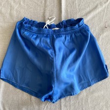 Vintage 80’s 90’s Shiny Stripe Blue Nylon Satin Football Shorts Size L Gr7
