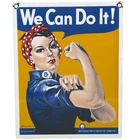 VINTAGE ROSIE THE RIVETER PORCELAIN SIGN US WWII GAS OIL NORMAN ROCKWELL