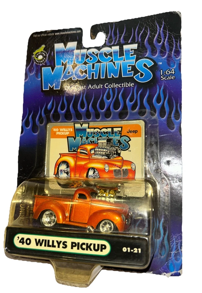 1:64 Die-Cast New Muscle Machines Jeep Orange ‘40 Willys Pickup’ #01-21 - Image 3 of 4