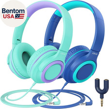 2Pack Kids Headphones with Sharing Splitter - 85Dba Safe Volume Limited - HS22 W