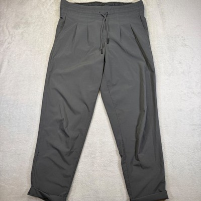 Prana On The Go Pants Charcoal Gray Tapered Leg Pleated Front W4UPTP315 Small