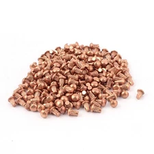 200 Pcs 3/32" x 5/32" Copper Round Head Solid Rivets Knurled Shanks