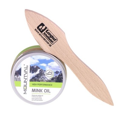 Mountval Mink Oil   Lederöl, hochwertiges Schuh/ Lederfett incl. Auftragsbürste
