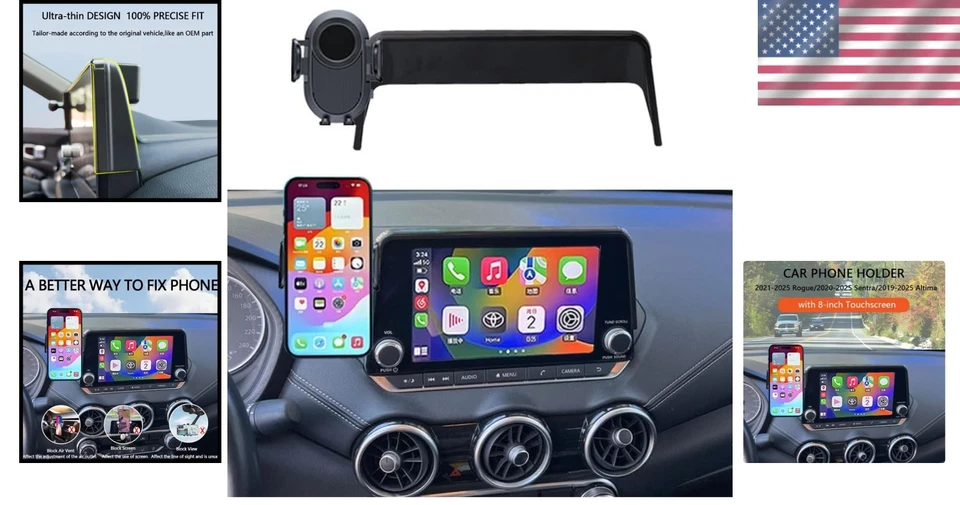 Soporte de teléfono de automóvil duradero para Rogue, Sentra y Altima - Diseño elegante y funcional Foto 2 de 4