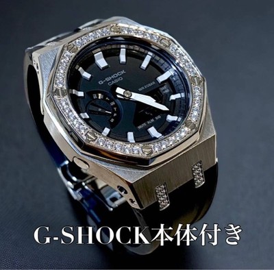 With Body G-Shock GA 2110 Rubber Belt Casioak Custom Zirconia G-Shock Black Silv