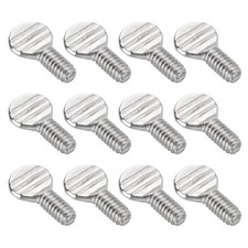 1/4"-20 x 3/8" 304 Stainless Steel Thumb Screws, 12Pcs Silver Racket Head