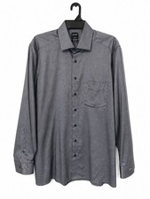OLYMP Luxor Modern Fit Shirt Gray Button Down Long Sleeve Men  s Size 42 16.5 