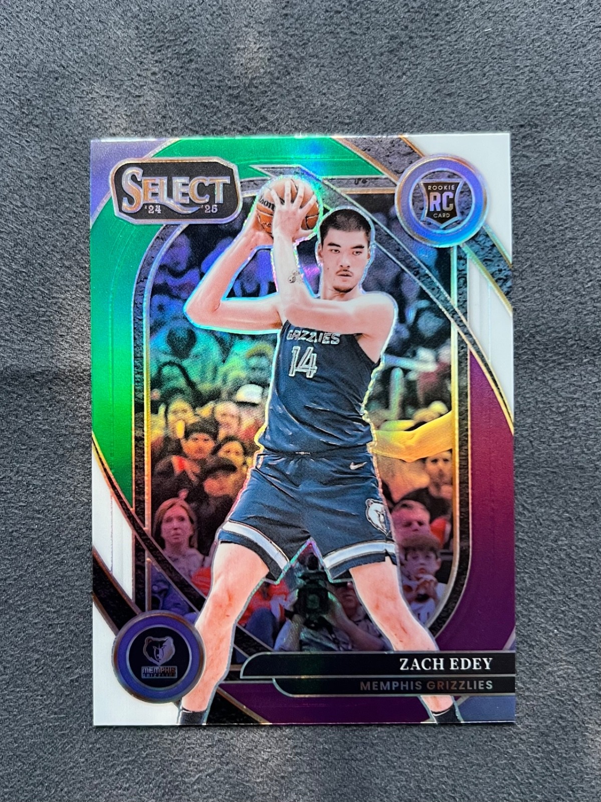 2024-25 Panini Select #280 Zach Edey Green White Purple Prizm