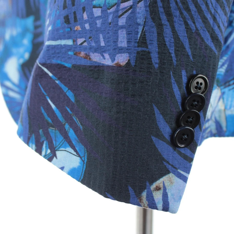 Sartoria Partenopea NWT Cotton Sport Coat Size 54R (44R US) In Blue Floral Print - Image 3 of 4