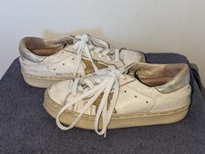 Golden Goose Hi Star Womens Size EU 38 US 8 White Leather FLAWS AS IS