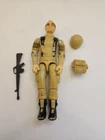 Vintage GI Joe Tan Grunt v2 1983 Glider Pilot Figure Helmet Backpack Hasbro