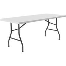 Correll 30"W x 96"D Economy Blow-Molded Plastic Folding Table in Gray Granite