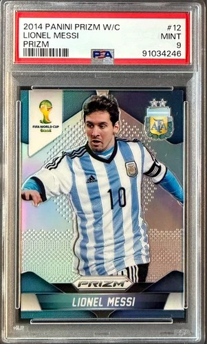 2014 Panini Prizm World Cup - Lionel Messi #12 Silver Prizm PSA 9 Mint