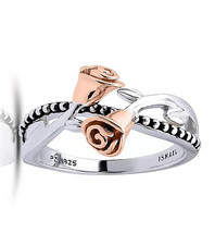 Or Paz Sterling Silver & Rose Gold Plated Two...