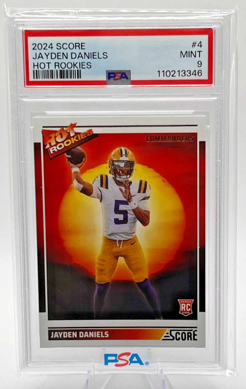 2024 Score Jayden Daniels #4 Hot Rookies (RC) PSA 9