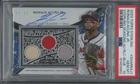 2023 Topps Sterling Blue Ronald Acuna Jr. 7/10 Jersey Bat Auto Gem Mint PSA 10