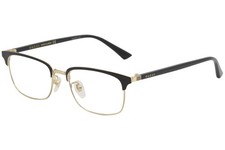 Gucci Men's Eyeglasses GG0131O GG/0131/O 001 Black/Gold Optical Frame 53mm