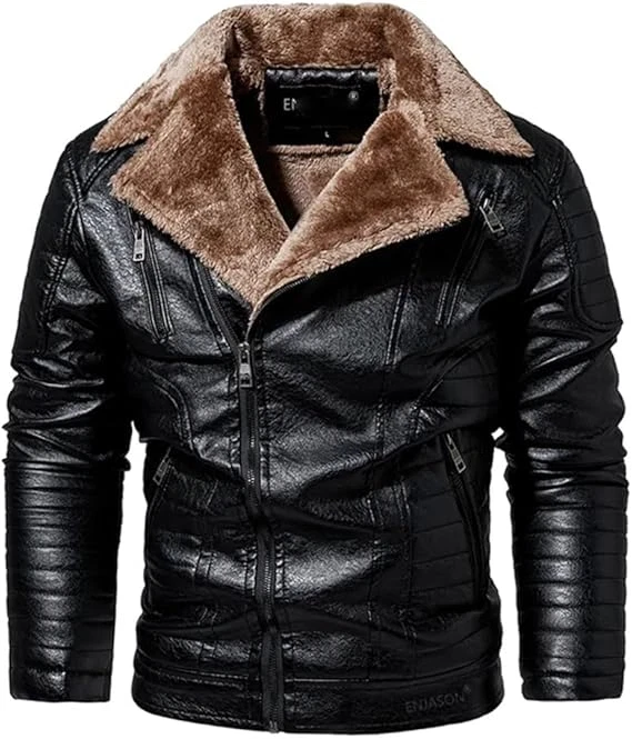 Men’s Black Sheepskin Leather B3 Bomber Jacket RAF Aviator Shearling Jacket