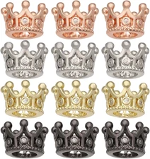 12 Pcs Dollhouse Mini Crown Metal Mini Doll Crown 4 Colors Tiny Miniature Crowns