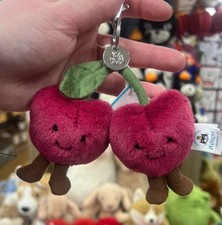 Jellycat Amuseables Cherries Plush Bag Charm - Keychain Cute Soft Toy Gift NWT