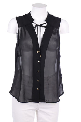 H&M Blouse Top Chiffon D 38 black