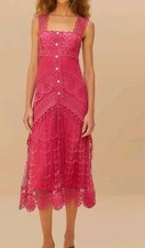 Farm Rio Pink Nautical Guipure Maxi Dress  (M SIZE) NEW!