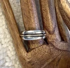 Vintage Modernist Sterling 14K Gold Band Ring Size 8 - 8.25