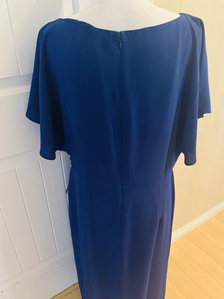Vestido de cóctel Maggie London azul real talla 16 nuevo con etiquetas. Mangas aleteantes. Cremallera trasera Foto 4 de 4