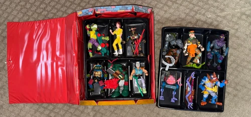 Vintage Teenage Mutant Ninja Turtles LOT OF 11 FIGURES & Collectors Case