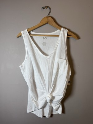 New Women's Sonoma Goods for Life size Large White V-Neck Tank