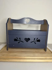 Vintage Wood Magazine Rack/Stand 1989 Carol Wright Amish Hand-made Hand-painted