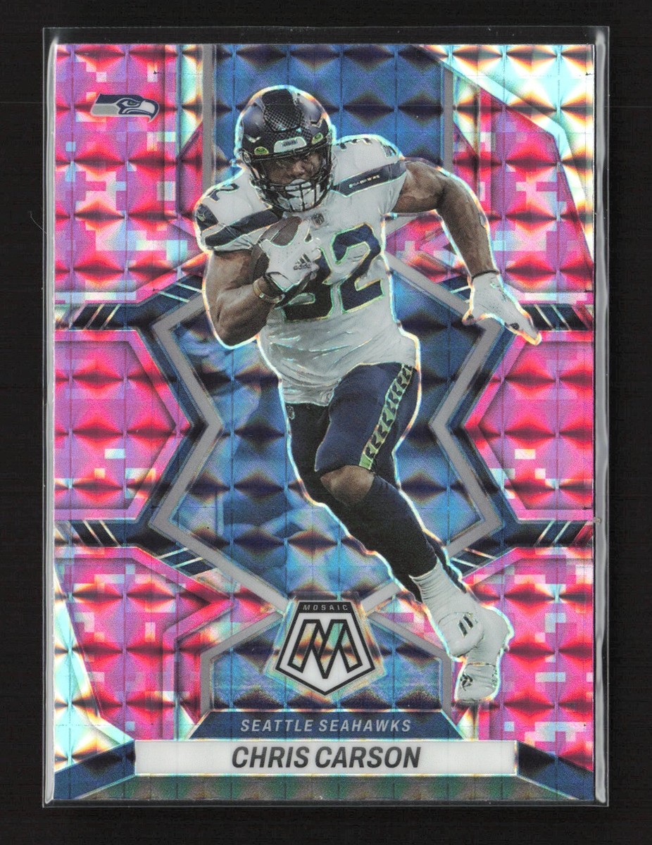 2022 Panini Mosaic Pink Camo Prizm Chris Carson #219 Seattle