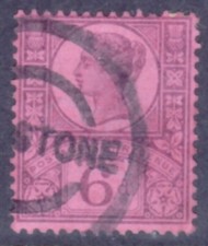 Great Britain SG208 Queen Victoria 1887 6d Purple and Rose-Red USED