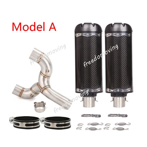 For Benelli 600 Mid Exhaust Pipe Slip On 51mm L&R Muffler Rear Escape Tail Tip - Picture 4 of 13