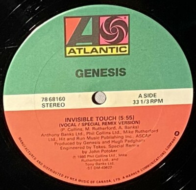 LP GENESIS Invisible Touch (ORIG 12 LP GENESIS Invisible Touch (ORIG 12