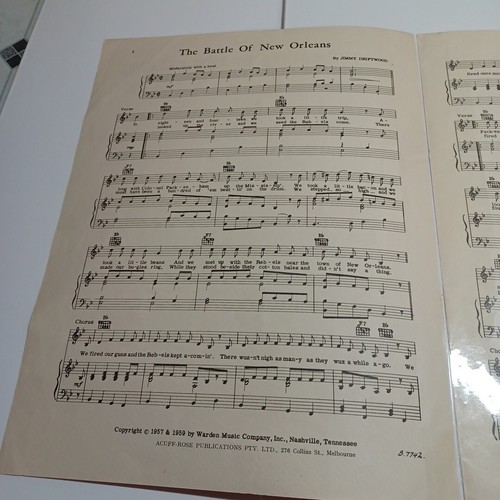 Vintage Sheet Music: The Battle of New Orleans - Jimmy Driftwood P14 - Picture 2 of 4