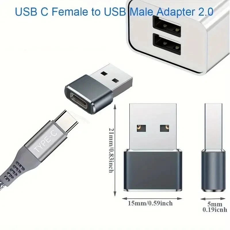 5-Pack USB-C 3.1 Female to USB A Male Adapter Converter OTG Type C Android Phone - Image 3 of 4