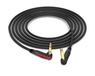 Sommer Spirit LLX Cable | Neutrik Gold 90° Silent TS to 90° TS | Black 4 Feet