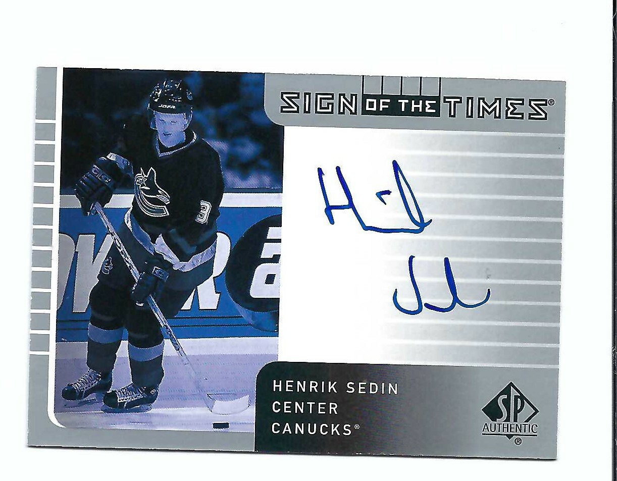 2001-02 Upper Deck SP Henrik Sedin Auto #HS Canucks